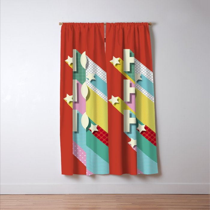Ho Ho Ho Christmas typography Window Curtain Gallery Image 3