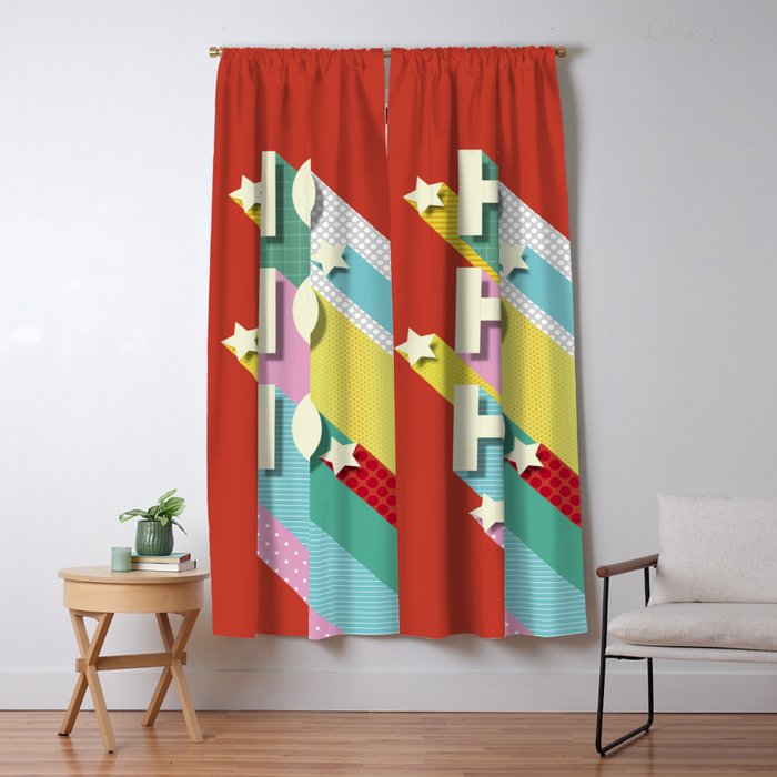 Ho Ho Ho Christmas typography Window Curtain Gallery Image 5
