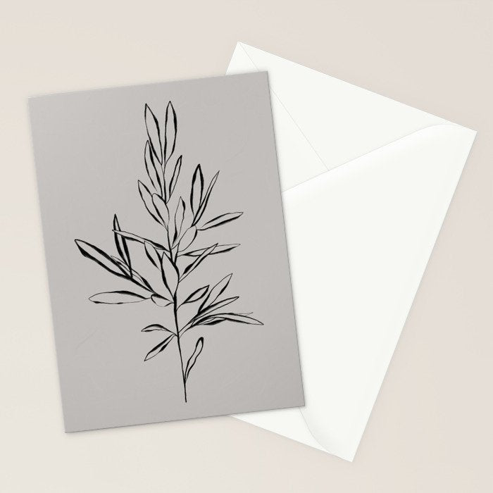 Elegant Olive Branch Stationery Card Gallery Image 2