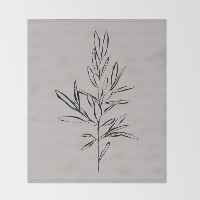 Elegant Olive Branch Throw Blanket Gallery Image 2