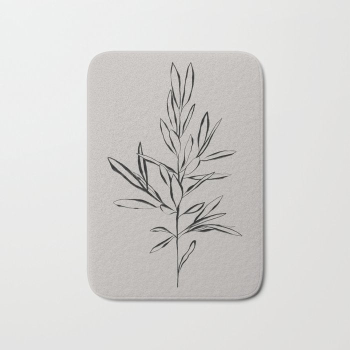 Elegant Olive Branch Bath Mat Gallery Image 1