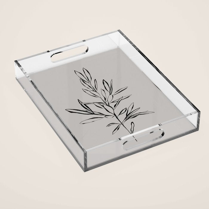 Elegant Olive Branch Acrylic Tray Gallery Image 1