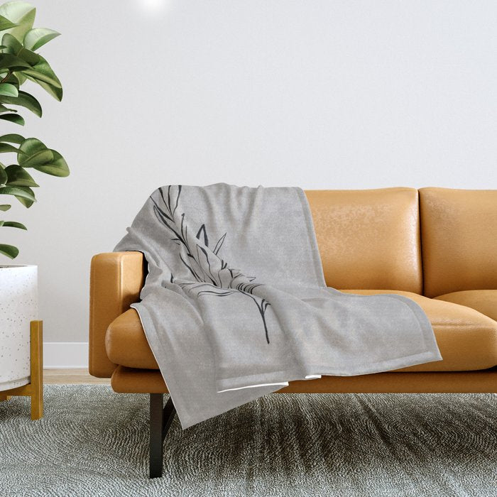 Elegant Olive Branch Throw Blanket Gallery Image 1