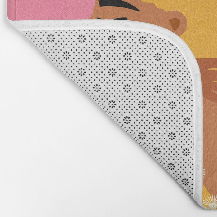 Golden Embrace - Self-Love Portrait of a Black Woman Bath Mat Gallery Image 2