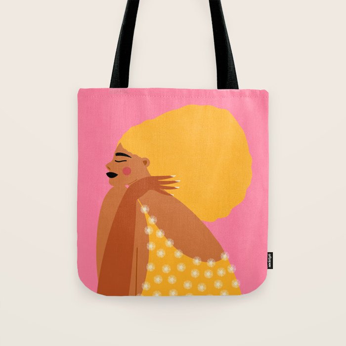 Golden Embrace - Self-Love Portrait of a Black Woman Tote Bag Gallery Image 1