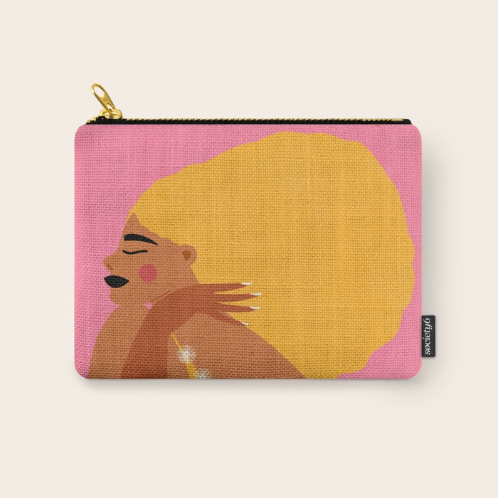 Golden Embrace - Self-Love Portrait of a Black Woman Carry All Pouch Gallery Image 1
