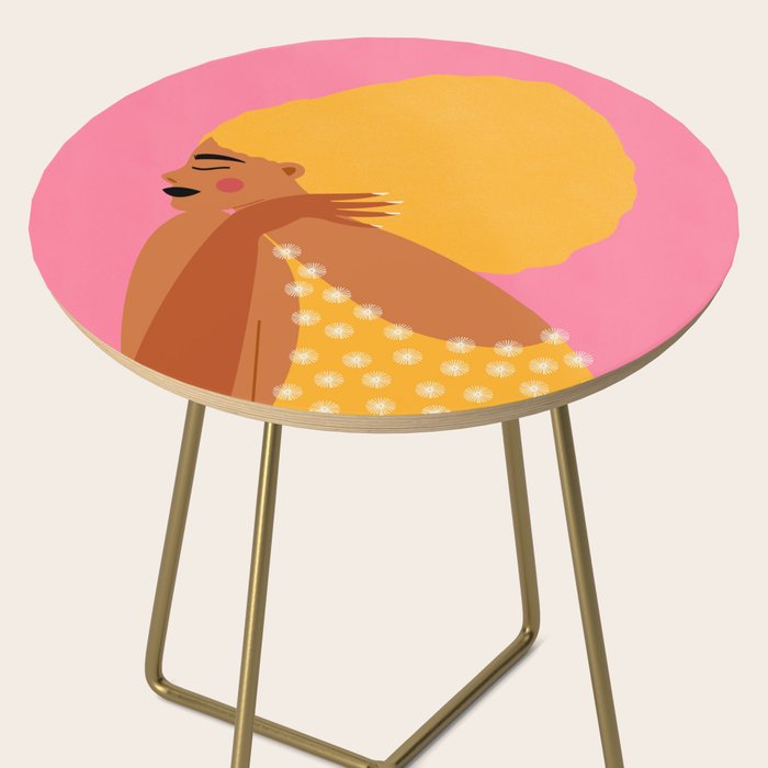 Golden Embrace - Self-Love Portrait of a Black Woman Side Table Gallery Image 2
