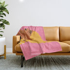 Golden Embrace - Self-Love Portrait of a Black Woman Throw Blanket Gallery Image 1
