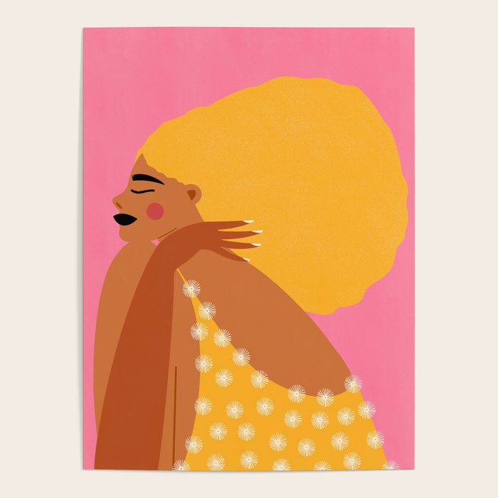 Golden Embrace - Self-Love Portrait of a Black Woman Poster Gallery Image 1