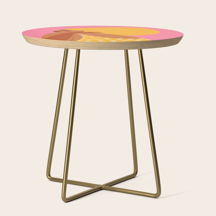 Golden Embrace - Self-Love Portrait of a Black Woman Side Table Gallery Image 1