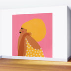 Golden Embrace - Self-Love Portrait of a Black Woman Wall Mural Gallery Image 2