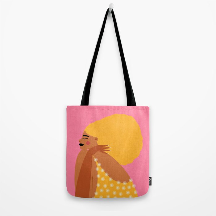 Golden Embrace - Self-Love Portrait of a Black Woman Tote Bag Gallery Image 2