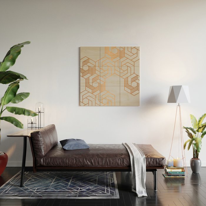 Hex 611 Copper Wood Wall Art Gallery Image 2