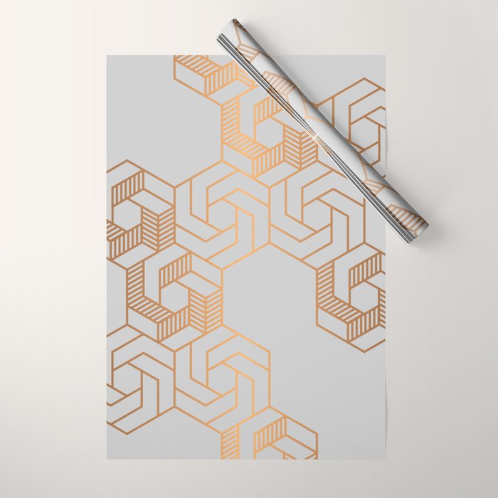 Hex 611 Copper Wrapping Paper Gallery Image 1