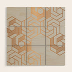 Hex 611 Copper Wood Wall Art Gallery Image 1
