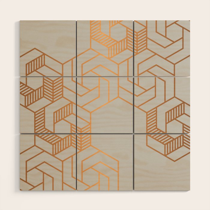 Hex 611 Copper Wood Wall Art Gallery Image 1