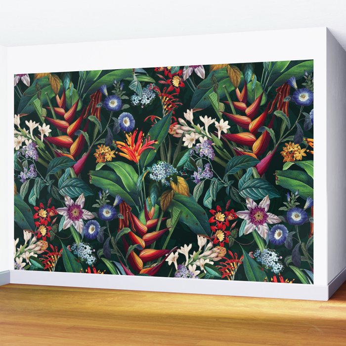 Tropical Flora - Night Wall Mural Gallery Image 2