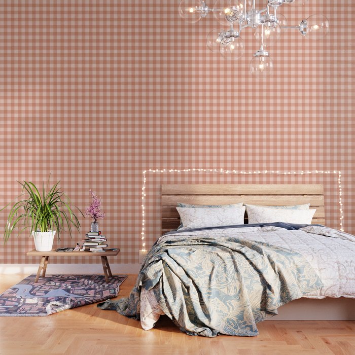 Gingham Plaid Pattern - Natural Rose Wallpaper Gallery Image 1