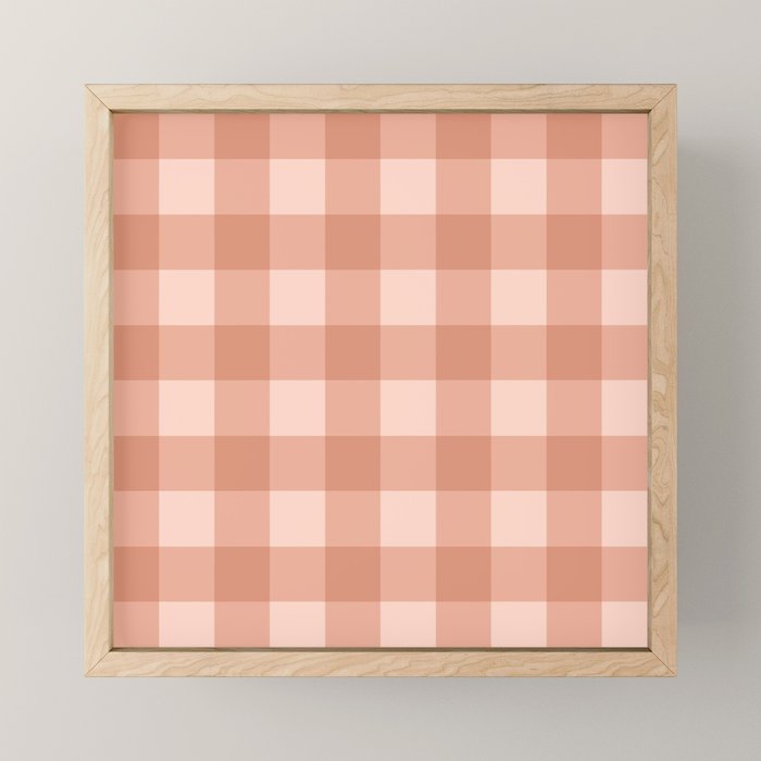 Gingham Plaid Pattern - Natural Rose Mini Art Print Gallery Image 1