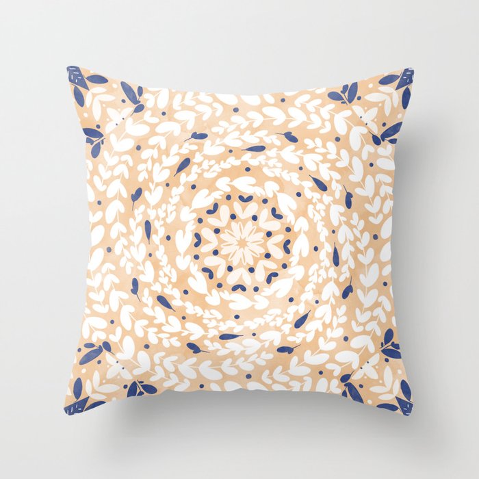 Pink Circular Nature Tiles PB Throw Pillow Gallery Image 6