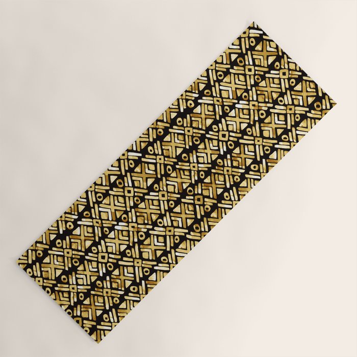 Sonoran Stripe - Midnight Gold Yoga Mat Gallery Image 1
