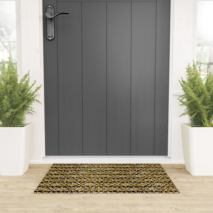 Sonoran Stripe - Midnight Gold Welcome Mat Gallery Image 3