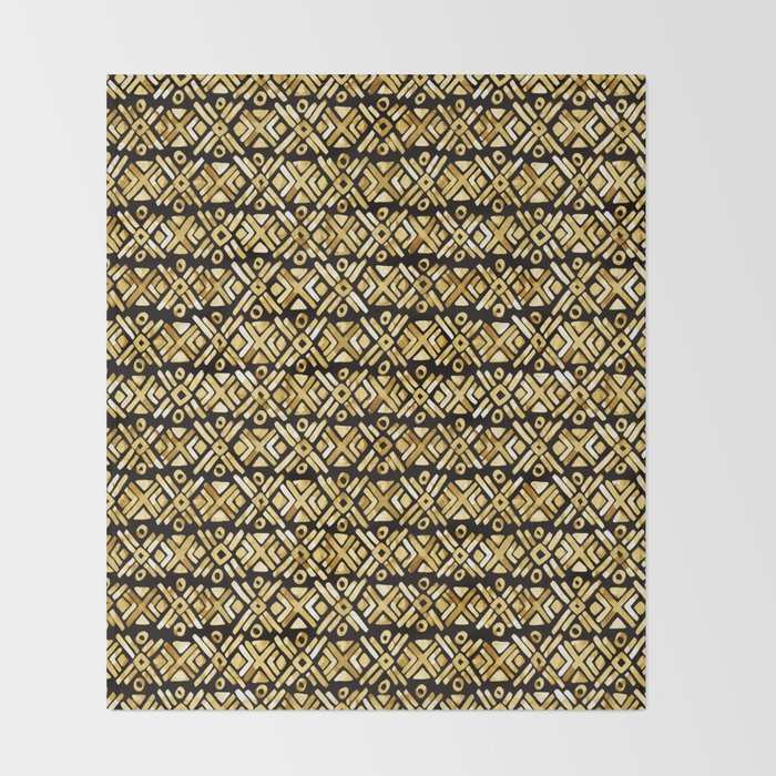 Sonoran Stripe - Midnight Gold Throw Blanket Gallery Image 2