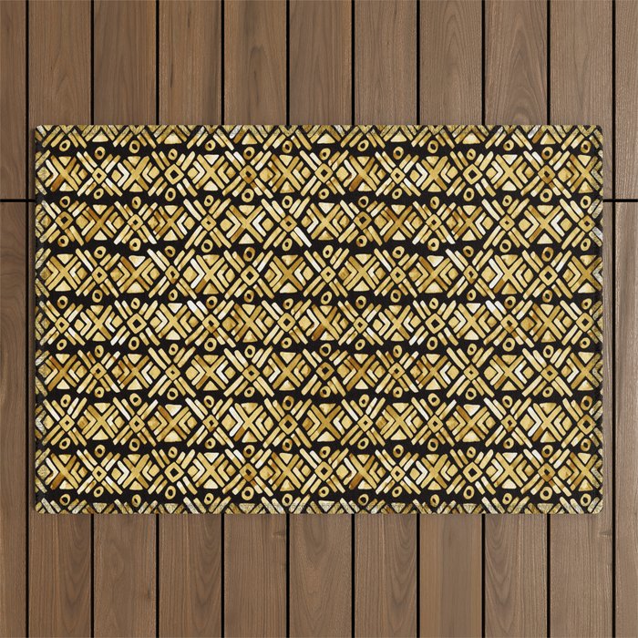 Sonoran Stripe - Midnight Gold Outdoor Rug Gallery Image 1