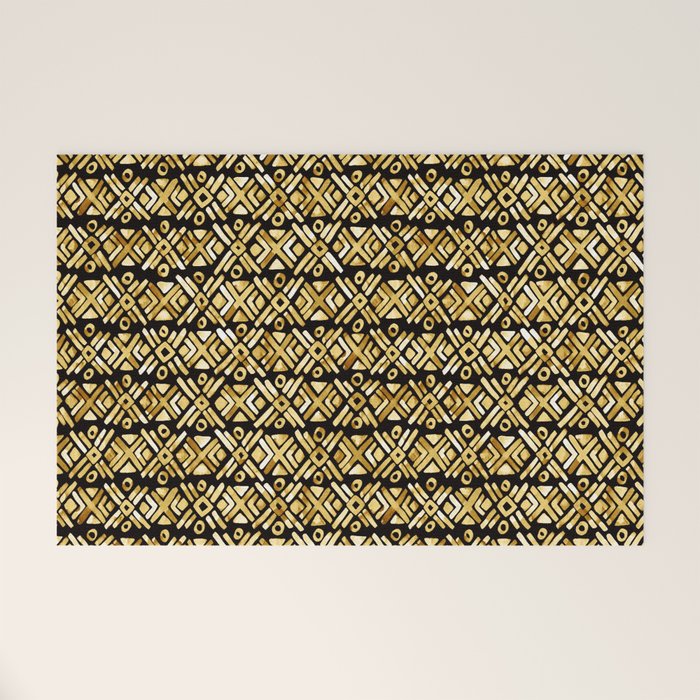 Sonoran Stripe - Midnight Gold Welcome Mat Gallery Image 1