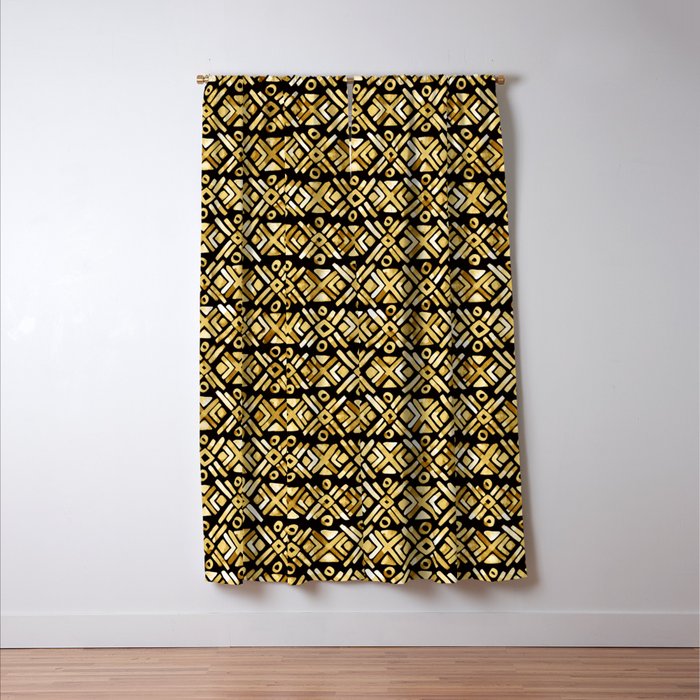 Sonoran Stripe - Midnight Gold Window Curtain Gallery Image 3