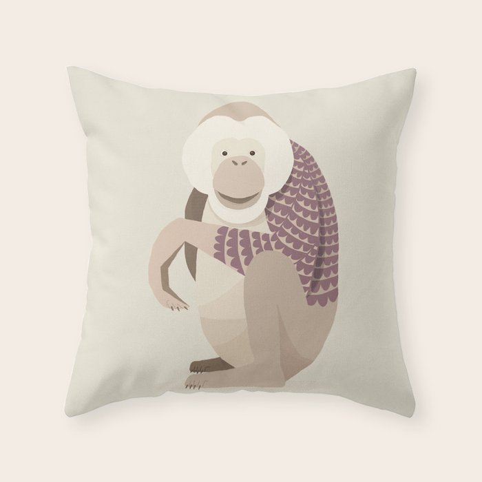 Whimsical Orangutan Throw Pillow Gallery Image 6