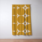 Futura Mid-century Modern Minimalist Abstract Pattern in Mustard Gold Window Curtain Gallery Image 3