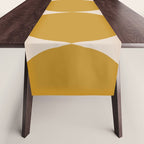 Futura Mid-century Modern Minimalist Abstract Pattern in Mustard Gold Table Runner Gallery Image 1