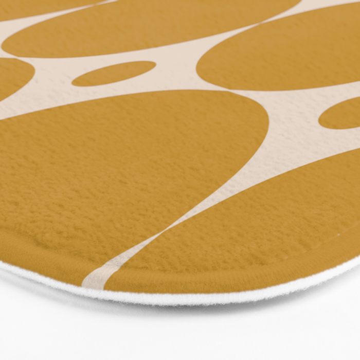 Futura Mid-century Modern Minimalist Abstract Pattern in Mustard Gold Bath Mat Gallery Image 3