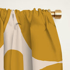 Futura Mid-century Modern Minimalist Abstract Pattern in Mustard Gold Window Curtain Gallery Image 2