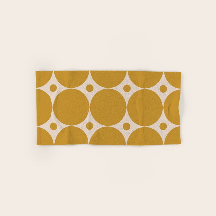 Futura Mid-century Modern Minimalist Abstract Pattern in Mustard Gold Bath Towel Gallery Image 1