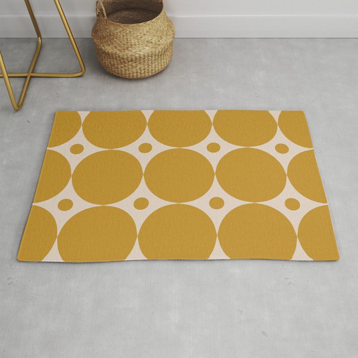 Futura Mid-century Modern Minimalist Abstract Pattern in Mustard Gold Rug Gallery Image 1