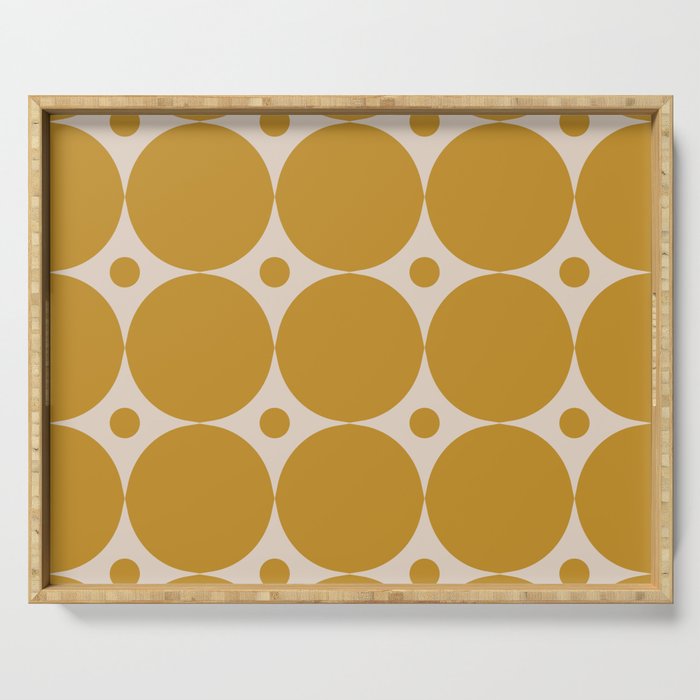 Futura Mid-century Modern Minimalist Abstract Pattern in Mustard Gold Serving Tray Gallery Image 1