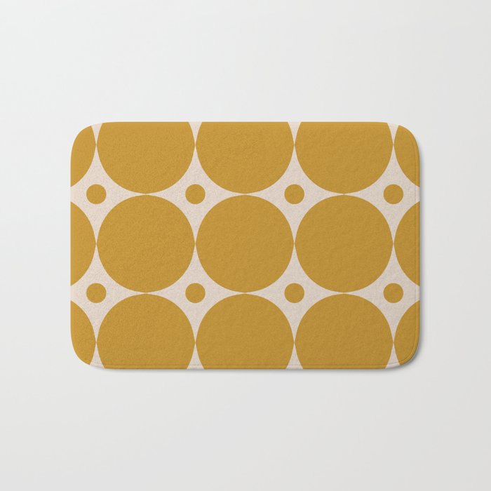 Futura Mid-century Modern Minimalist Abstract Pattern in Mustard Gold Bath Mat Gallery Image 1