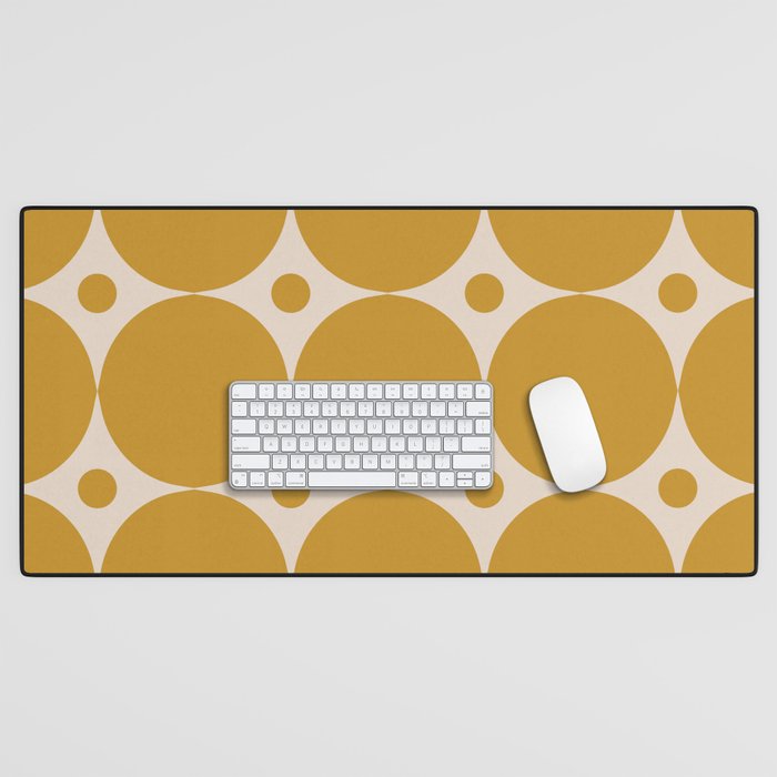 Futura Mid-century Modern Minimalist Abstract Pattern in Mustard Gold Desk Mat Gallery Image 1