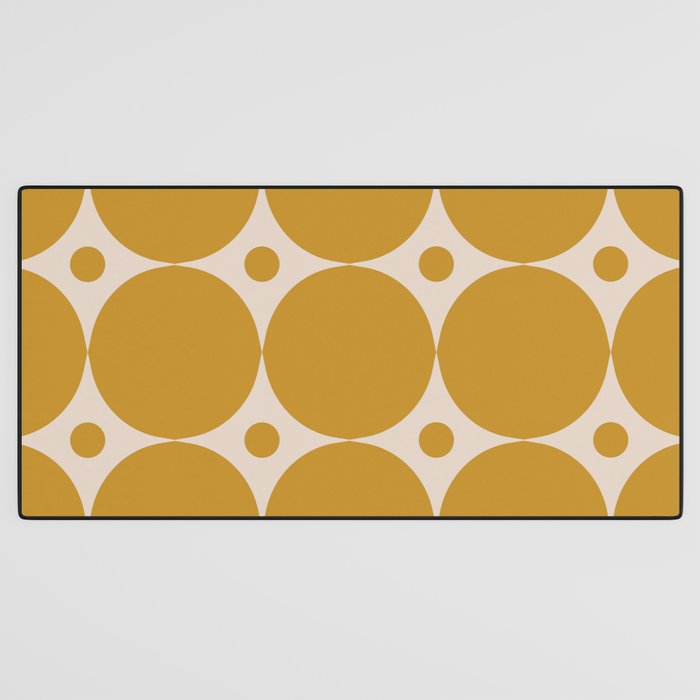 Futura Mid-century Modern Minimalist Abstract Pattern in Mustard Gold Desk Mat Gallery Image 3