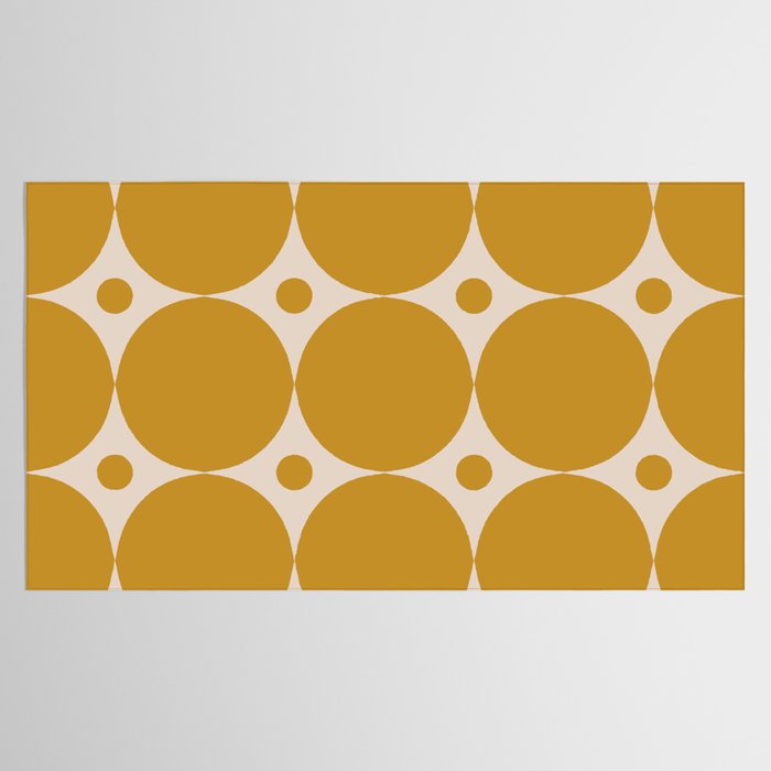 Futura Mid-century Modern Minimalist Abstract Pattern in Mustard Gold Tablecloth Gallery Image 2