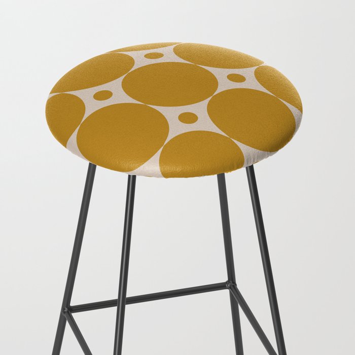 Futura Mid-century Modern Minimalist Abstract Pattern in Mustard Gold Stool Gallery Image 2