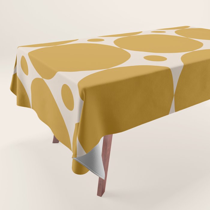 Futura Mid-century Modern Minimalist Abstract Pattern in Mustard Gold Tablecloth Gallery Image 1