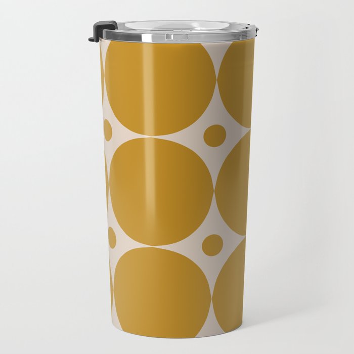 Futura Mid-century Modern Minimalist Abstract Pattern in Mustard Gold Travel Mug Gallery Image 3