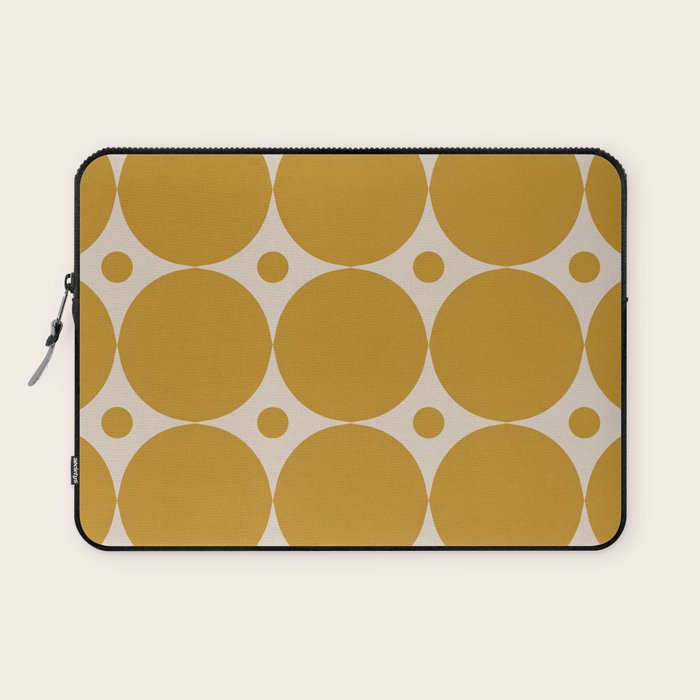 Futura Mid-century Modern Minimalist Abstract Pattern in Mustard Gold Laptop Sleeve Gallery Image 1