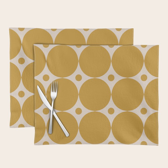 Futura Mid-century Modern Minimalist Abstract Pattern in Mustard Gold Placemat Gallery Image 1