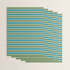 Cottage Stripes Eclectic Pattern in Green and Blue Wrapping Paper Gallery Image 3