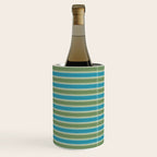 Cottage Stripes Eclectic Pattern in Green and Blue Wine Chiller Gallery Image 1