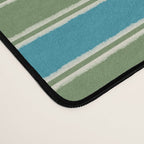 Cottage Stripes Eclectic Pattern in Green and Blue Desk Mat Gallery Image 4